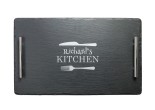 hand cut welsh slate kitchen serving tray which can be personalised with your chosen name
